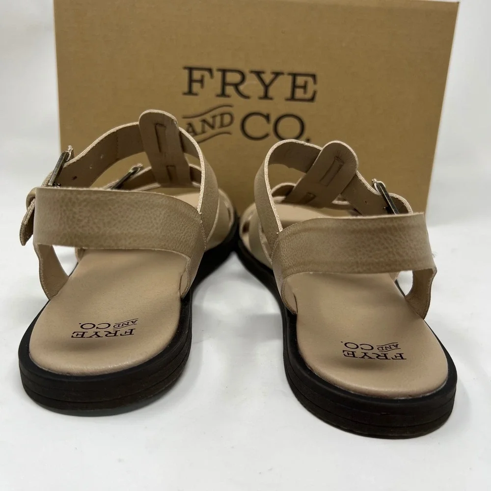 NWT‎ FRYE AND CO Dublyn Sandals Women 7.5 Taupe Gladiator Buckle FO10211 NIB New